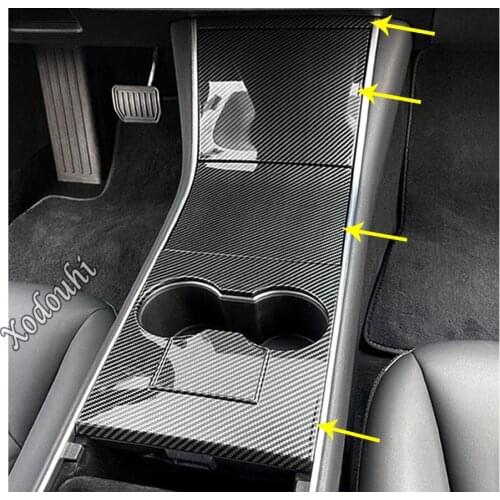 Cover Body Sticker Inner Middle Front Shift Stall Paddle Cup Frame Trim Hoods 4pcs For Tesla Model 3 Model3 2018 2019 2020 2021