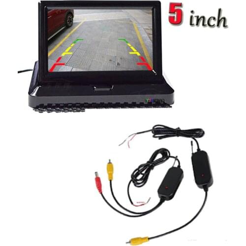 Newest Wireless 5 Inch TFT LCD Car Folding Monitor Screen For Reverse Camera Parking System Parking assistance YYZSDYJQ