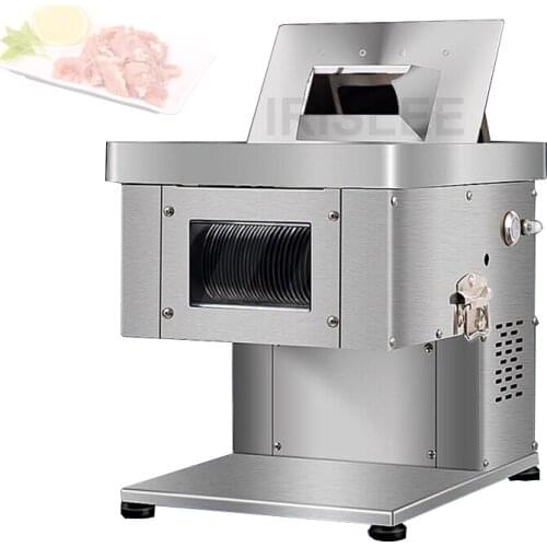 New Commercial Meat Slicer Stainless Steel Fully Automatic 1100W Shred Slicer Dicing Machine Electric Cutter Cutting Machine