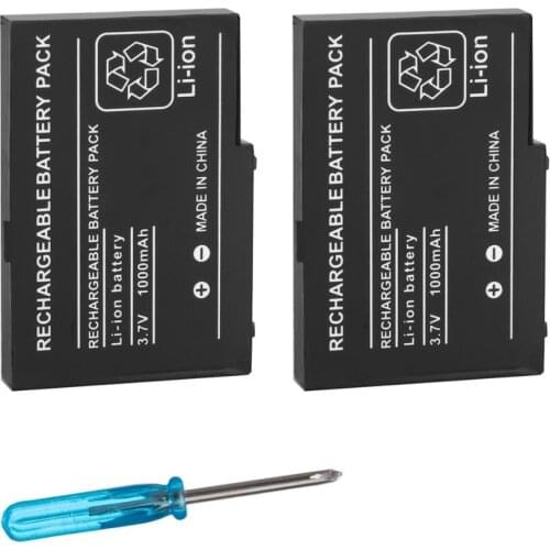 2pcs Rechargeable Lithium-ion Battery + mini screwdriver Tool Pack Kit for Nintendo DSL for Nintendo NDS Lite
