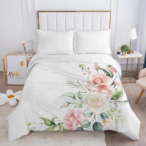 Duvet cover Quilt/Blanket/Comfortable Case Luxury Bedding 140x200 150x200 240x220 240x260 for Home 3D Print Flowers white