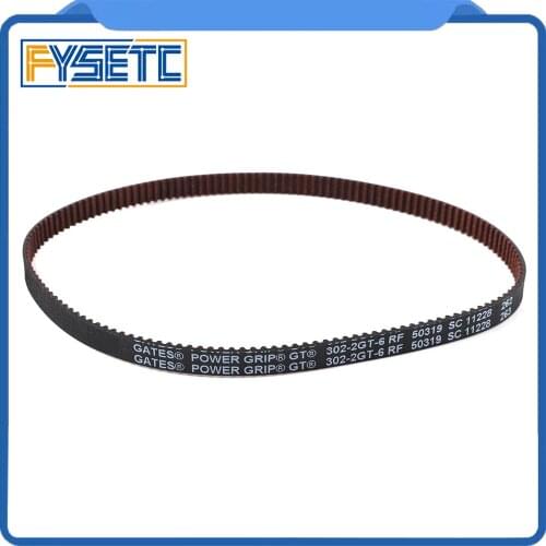 GATES-LL-2GT 3D Printer 2GT Belt Closed Loop Fiberglass Reinforced Rubber GT2 Timing Belt 2GT-6 Length 302mm Width 6mm