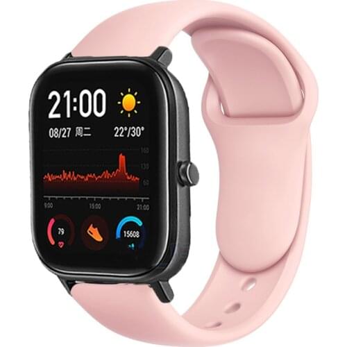 20mm/22mm Silicone Band for Amazfit GTS/2/2e/GTS2 Mini/GTR 42mm/47mm/GTR2/2e/stratos 2/3 smartWatch Bracelet Amazfit Bip Strap