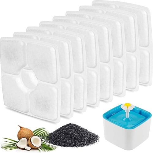 Replaced Activated Carbon Filter For Cat Water Drinking Fountain Dog Automatic Feeders Replacement Filters Pet Dogs Dispenser