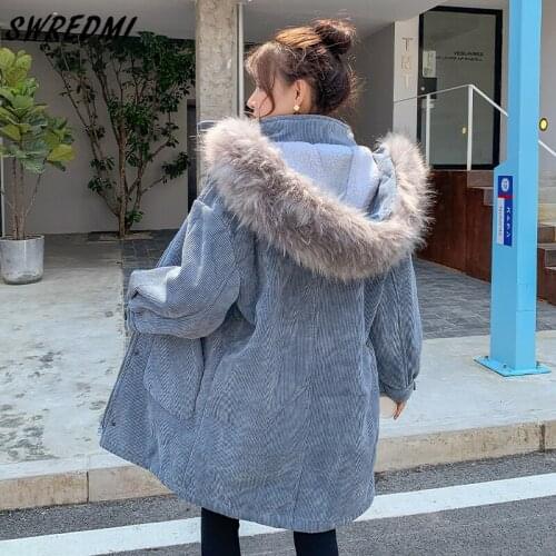 SWREDMI Lambswool Warm Long Coats Snow Wear Women 2021 New Thickening Jackets High Street Outwear Oversized Parkas Female Hooded
