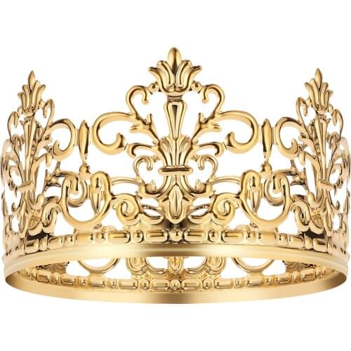 BESTONZON Tiara Crown Cake Topper Party Cake Decoration Crown Hair Ornaments for Wedding Supplies Accessories (Gold)