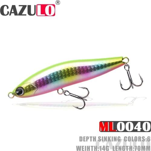 Sinking Pencil Fishing Lures Accesorios Weights 14g 7cm Isca Artificial Baits De Pesca Lure Tackle For Seabass Fish Goods Leurre