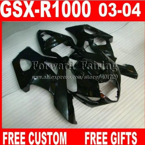 High grade Fairings for SUZUKI 2003 2004 GSXR1000 K3 fairing kits 03 04 GSXR 1000 bodywork GSXR 1000 all glaring black GN845
