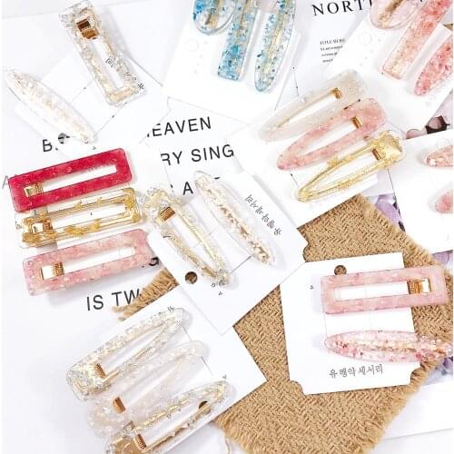 1Set Acetate Popular Hair Clips Acrylic Hairgrip Fashion Woman Hair Accessories Hairpins BB Clip Styling Tool Barrettes Headwear