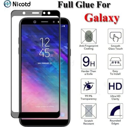 Full Glue Tempered Glass For Samsung Galaxy A10s A20s A6s A8s A31 A41 A51 Screen Protector For Galaxy A6 A7 A8 A9 J4 J6 J8 2018