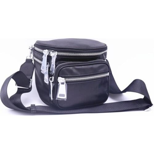 Women Wide Strap Saddle Bags Genuine Leather Shoulder Bag Fashion Multi-zip pocket Female Messenger Bag For Ladies High Quality