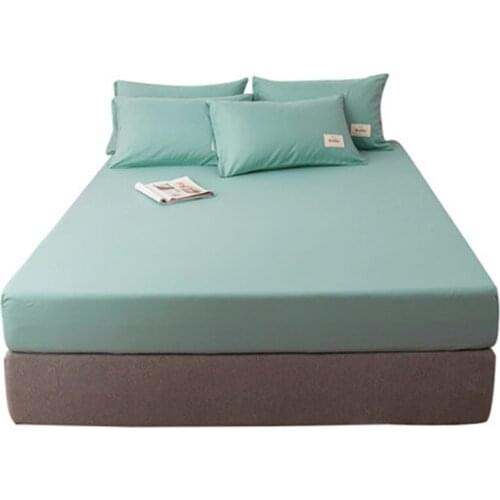 Polyester Fitted Sheet Solid Color Mod Bed Cover Soft For King/Queen Size 1.5/1.8/2M Home Bed Bedding Cover Bed Bedspread