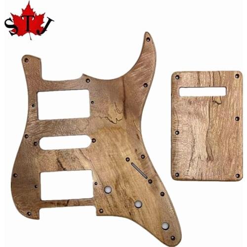 1 SET Spalted Maple Wood GUITAR HSH Pickguard &Backplate
