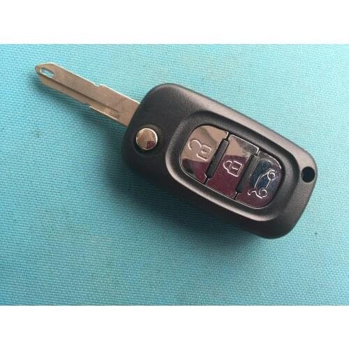 1pc 3 Buttons Remote Flip Key Shell Fob Case Blade For Renault Duster Logan Fluence Clio Vivaro Master Traffic Kangoo No Logo