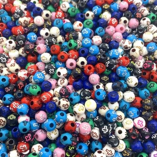 6mm 100pcs Round Shape Beads Jewelry Making Acrylic Beads Multicolor Loose Bead DIY Jewelry making Accessory