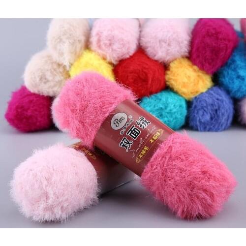 100g/Ball Thick Mink Yarn Long Plush Cashmere Double-sided Hand Knitting Cardigan Scarf Velvet Nylon Faux Fur Crochet Thread