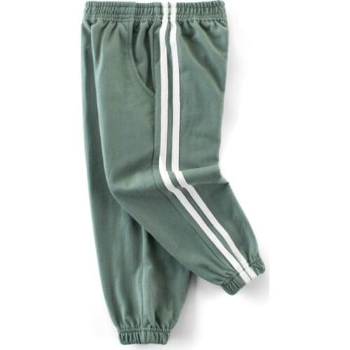 2019 Spring Kids Pants Brand Baby Boys Sports Pants Kids Clothing Boys Cotton Long Trousers Baby Boys Striped Pants 24M-10Y