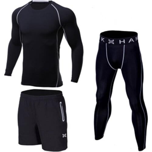 3PCS Running Suit Boys Basketball Fitness Tight Sportswear Compression Yoga Gym Running Suit Kids Quick Dry Jogging Running Suit
