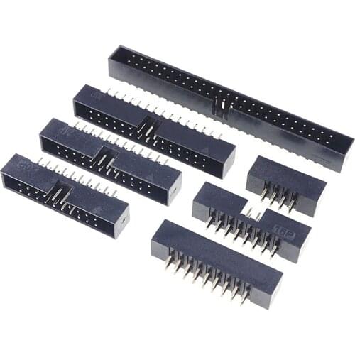 5/10 Pcs Box Header Pin Male 2.0mm Pitch Shrouded straight IDC Socket dual rows space 2.0 Through hole DIP rectangle Connector