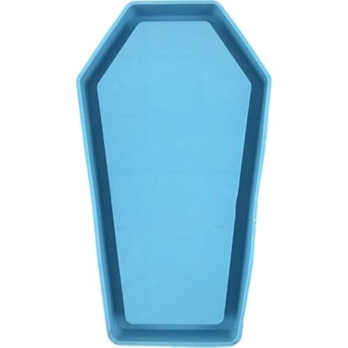 50LE Halloween Coffin Storage Box Epoxy Resin Mold Tray Serving Plate Silicone Mould