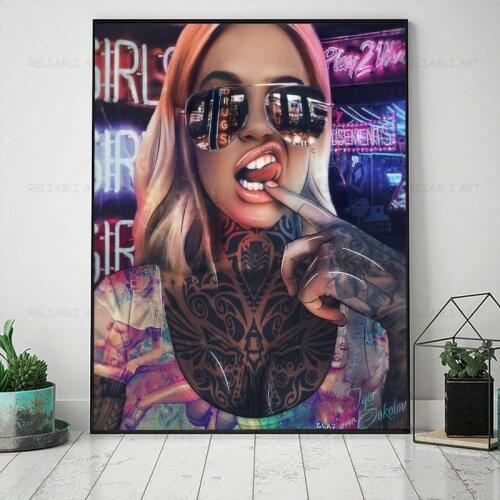 Abstarct Cool Girls Sexy Woman Painting on Canvas Wall Art Modern Figure Posters and Prints for Bedroom Home Decor Cuadros