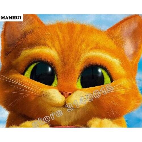 DIY Diamond Painting Cross Stitch Cat Head Needlework 5D Diamond Mosaic 3D Diamond Embroidery Painting Rhinestones BFC236