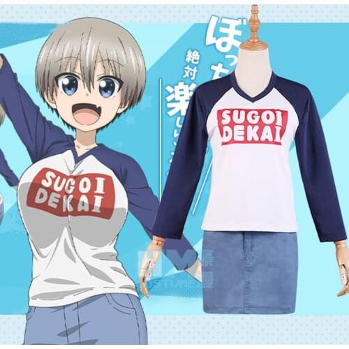 Anime Uzaki-chan Wants to Hang Out! Hana Uzaki Cosplay Costume Anime Cosplay Halloween Costumes Tops + Skirts Set Outfits Suits