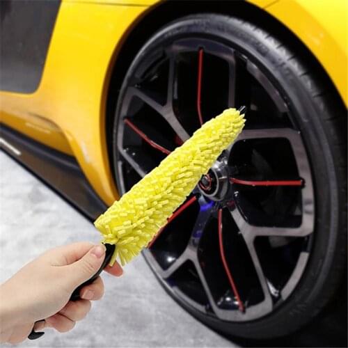 Car Vehicle Wheel Rims Tire Washing Cleaning Plastic Handle Sponge Brush Tool