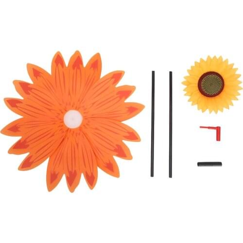 Large Double Layer Sunflower Windmill Wind Spinner Kids Toys Yard Garden Decor