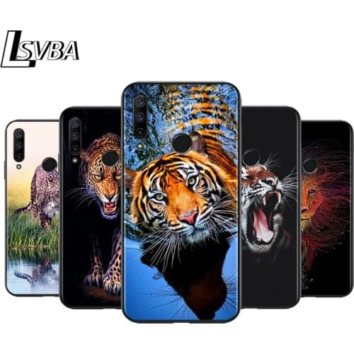 Anti-Fall Soft Black Cover Tiger Leopard Animal For Huawei Honor 10i 10 8S 8C 8X 8A 8 7S 7A 7C Pro Phone Case