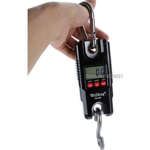 300kg 0.1kg Digital Crane Scale LCD Electronic Stainless Steel Hook Loop Hanging Scales Large Capacity 300KG Livestock Scales