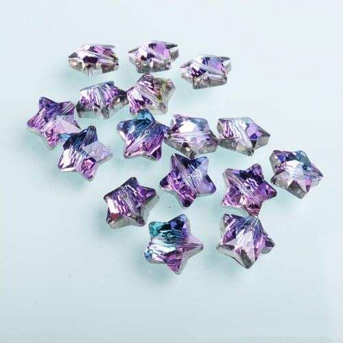 AB Color Five Star Shape Beads 14mm Crystal Beads MultiColor Wholesale Faceted Beads for Jewelry Making Necklace Accessories