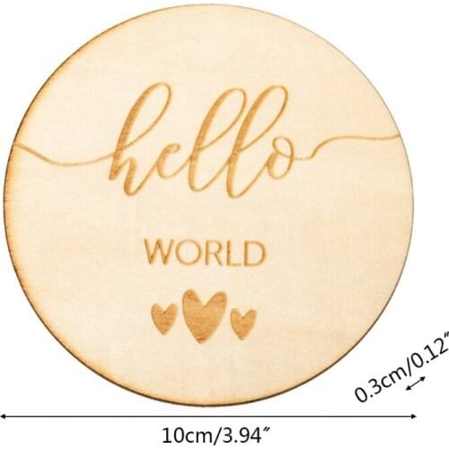 P31B Wooden Baby Milestone Card Newborn Monthly Growth Recording Cards Handmade Baby Birth Commemorative Cards Photography Props