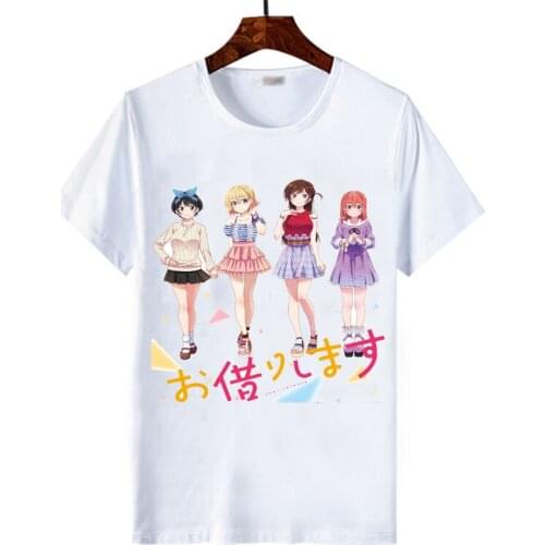 Anime Rent A Girlfriend Kanojo, Okarishimasu Kazuya Kinoshita Chizuru Mizuhara T-shirt Cosplay Men Women Black Unisex Tee Tops