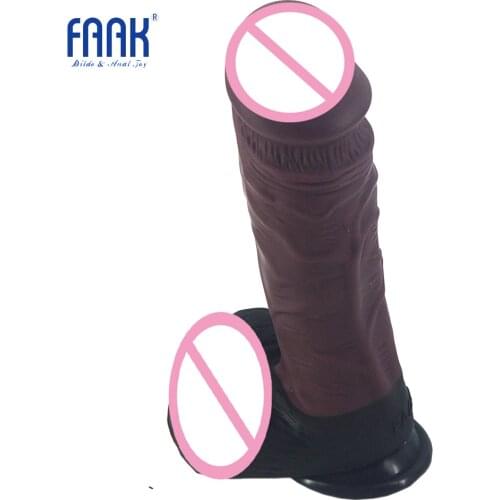 FAAK 10" Huge Realistic Dildo Silicone Lifelike Penis with Suction Cup Female Masturbator No Vibrator Big Dong Clit Anal Massage