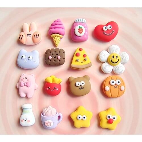 Simulation Food Animals Cartoon Characters Flatback Resin Cabochon For Hair Bow Centers DIY Scrapbooking Decoration Accessories