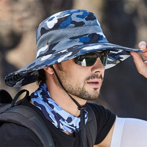 Fishing Hat Mens Outdoor Foldable Breathable Sun Cap An Fisherman Sports Quick-drying Hiking Riding Camouflage Bucket Cap