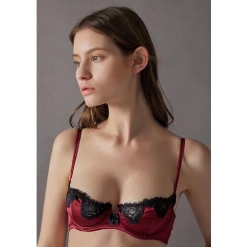 Sexy push up womens bra and panty set ultra thin lace bralette underwire bow female bra set comfortable bra panties sets