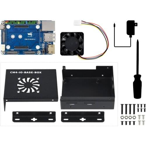 CM4 compute module mini host,CM4-IO-BASE-A (Lite Ver.) Inside, With Cooling Fan,Fast And Easy To Build A Mini-Computer