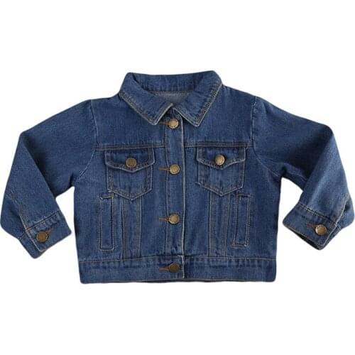 Fashion Toddler Infant Children Kids Girls Denim Jean Fall Slim Jacket Button Coat Outwear Tops Spring Autumn Clothes 1-6Y