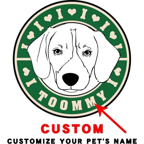 Beagle Dogs animals customization of name Heat Transfer PVC Patch iron on patches for clothes patches for clothing Stickers