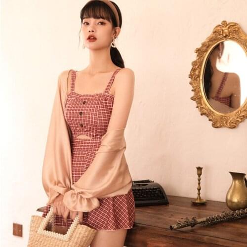 2021 New Korean Style Monokini Summer One Piece Swimwear Mesh Long Sleeve Bathers Push Up Beach Wear Sexy Bathsuit Swimwear