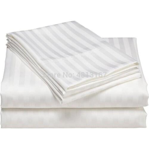 54100% Cotton Satin Stripe Duvet Cover Quilt/Comforter Cover Cases Pillowcase Hotel Textile Single Double Full Queen King Size