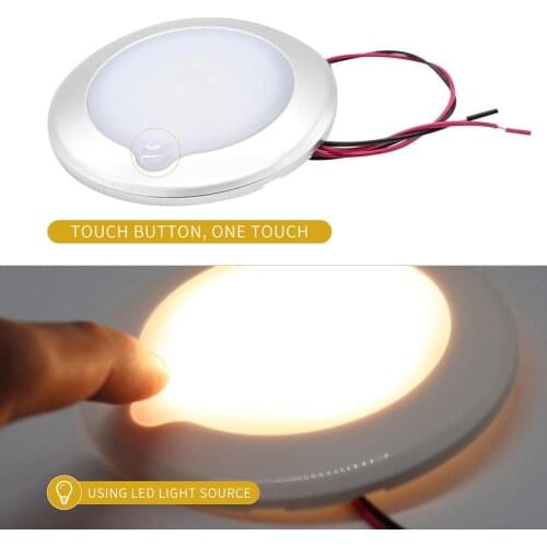 RV Roof Ceiling Cabin Light IP67 Touch Dimming Caravan Marine Interior Lamp Car Camping Auto Accessories