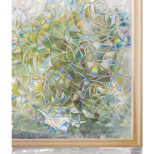 3D refraction colorful electrostatic glass stickers glue-free window glass privacy film self-adhesive glass window stickers