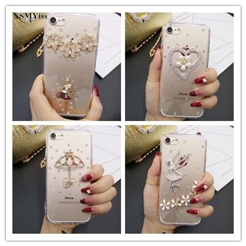 XSMYiss Luxury Bling Rhinestone Crystal Diamond Transparent Phone Case For Samsung A8 A6 PLUS A50 A70 j6 j8 2018 j5 j7 2017