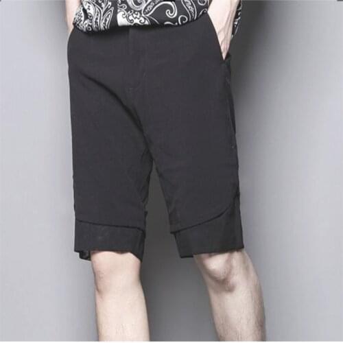 Mens Casual Shorts Summer New Pure Color Simple Slim Splicing Design Fashion Large Size Sports Versatile Shorts
