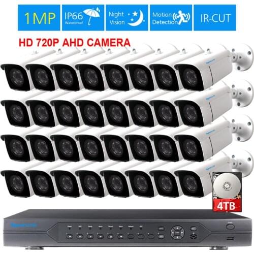 TOPROHOIME 32CH AHD HDMI 1080p DVR System 32pcs 1MP 720P CVI security Outdoor CCTV System Kit Video Surveillance Camera Set 4TB