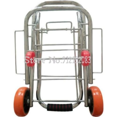 Folding Luggage Cart, Portable Trolley, Household Trailer, Stainless Steel Shopping, Grocery Shopping, Small Trolley, Trolley, T
