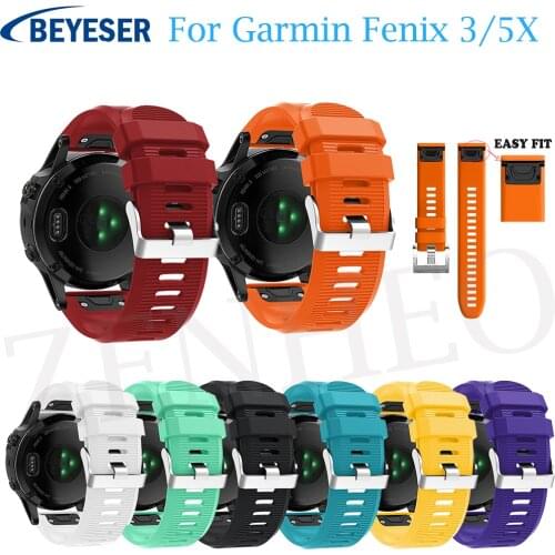 Replacement Soft Silicone Watchband for Garmin Fenix 3/Fenix 3 HR Watch bracelet band for Garmin Fenix 5X Plus Sport wrist Strap